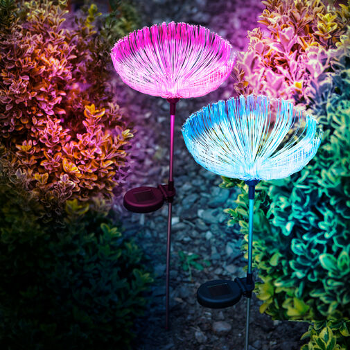 11755 • Száloptikás szolár medúza - 80 cm - színes LED