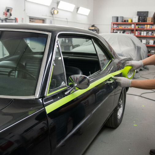 11062 • Maszkolószalag - vízbázisú - 50 m x 24 mm - sárgászöld - autóipari, hőálló