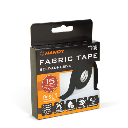 11070 • Öntapadós textil szalag - kábelkorbácsokhoz - 15 m x 19 mm x 0,3 mm - fekete