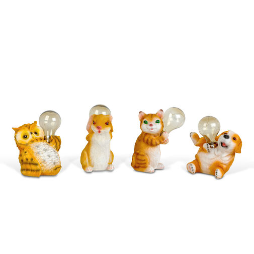 11418 • Szolár állatfigurák - 4 féle - 5 x melegfehér LED - 15 cm