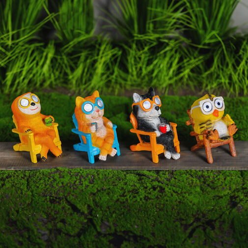 11425 • LED-es szolár állatfigurák - 4 féle - 2 x melegfehér LED - 15 cm