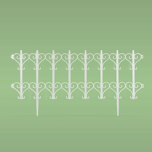 11478A • Virágágyás szegély / kerítés - 61 x 30  cm - fehér