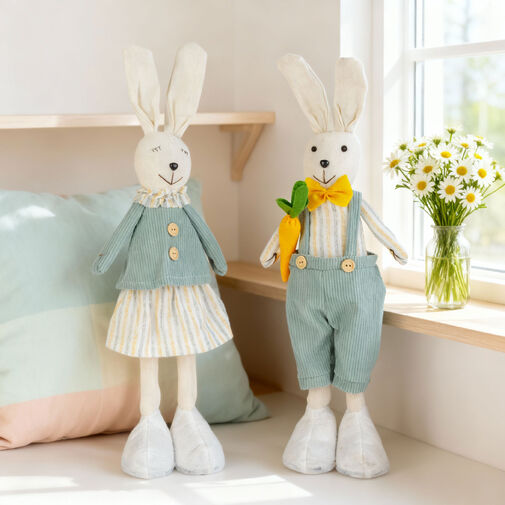 11580 • Textil dekoráció - nyuszi - 50 x 17 x 8 cm - 2 féle