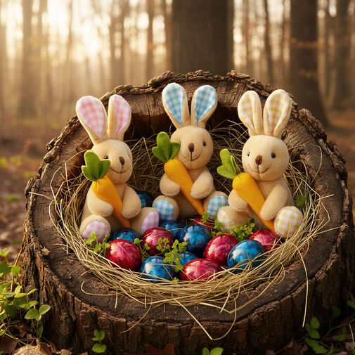 11582 • Textil dekoráció - nyuszi - 15 cm - 3 féle