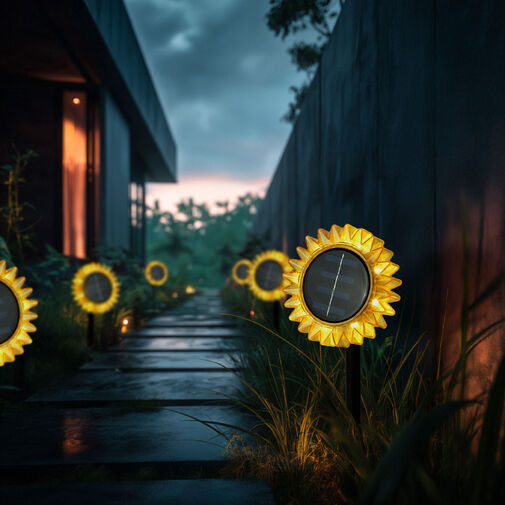 11761B • Szolár napraforgó - sárga - leszúrható / felakasztható - 13 x 6,5 x 35 cm