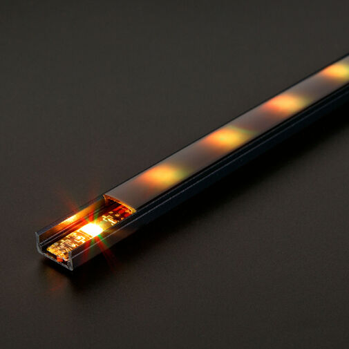 41010A1-BK • LED aluminium profil sín - 1000 x 17 x 8 mm - U profil - fekete