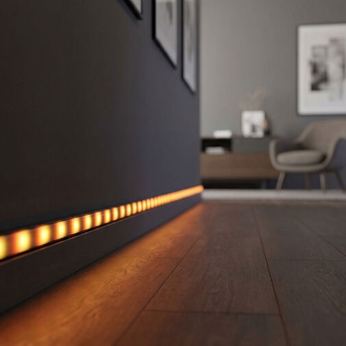 41011A2-BK • LED aluminium profil sín - 2000 x 23(17) x 8 mm - süllyeszthető U profil - fekete