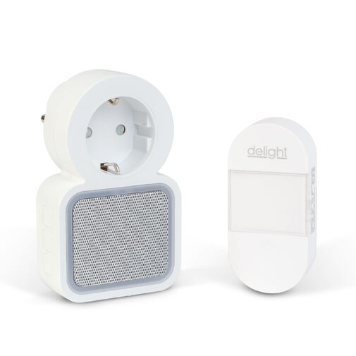 55338 • Digitális elem- és vezeték nélküli csengő - Kinetic - 220-240V AC aljzat - fehér - kék LED