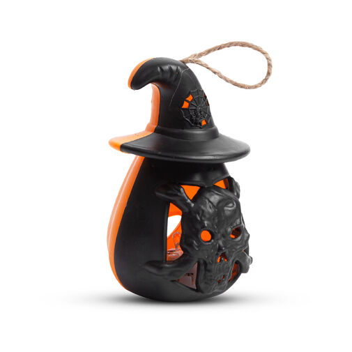 58116 • Halloween-i LED lámpa - felakasztható - narancs / fekete - elemes