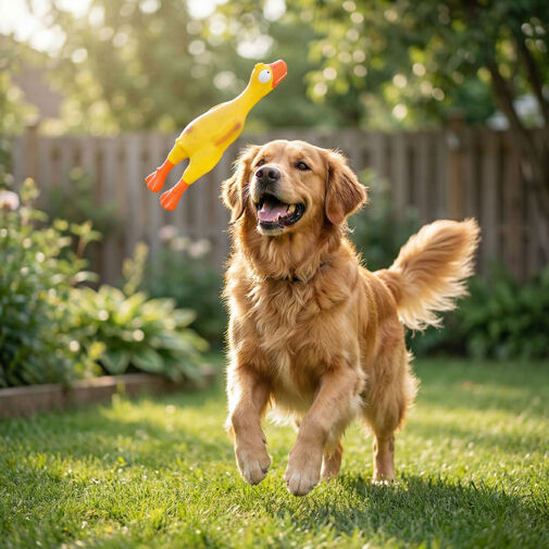 60038 • Kutyajáték - csirke alakú - sípoló - latex - 6 x 20 cm