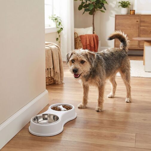 60056 • Etetőtál szett - rozsdamentes acél tálak - 38 x 18 x 6 cm - fekete, fehér