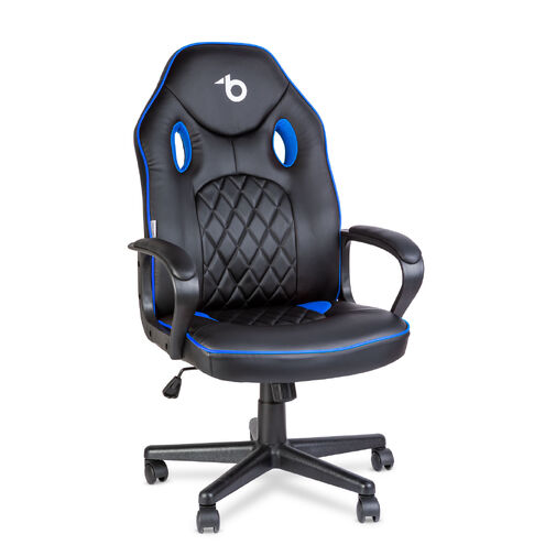 BMD1116BL • Gamer szék karfával - fekete / kék - 71 x 53 cm / 53 x 47 cm