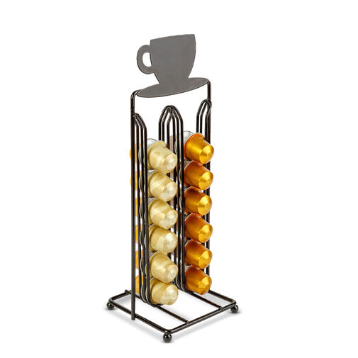 BW0998 • Fém kávékapszula tartó - 28 db Nespresso kapszulához - 125 x 115 x 340 mm - matt fekete