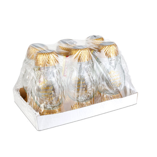 TW1023 • Napelemes üveg mécses műanyag kupakkal - 21 x 10 cm - arany - melegfehér LED - felirattal